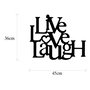 Wallity Escultura de Pared Live-Love-Laugh en Metal Negro